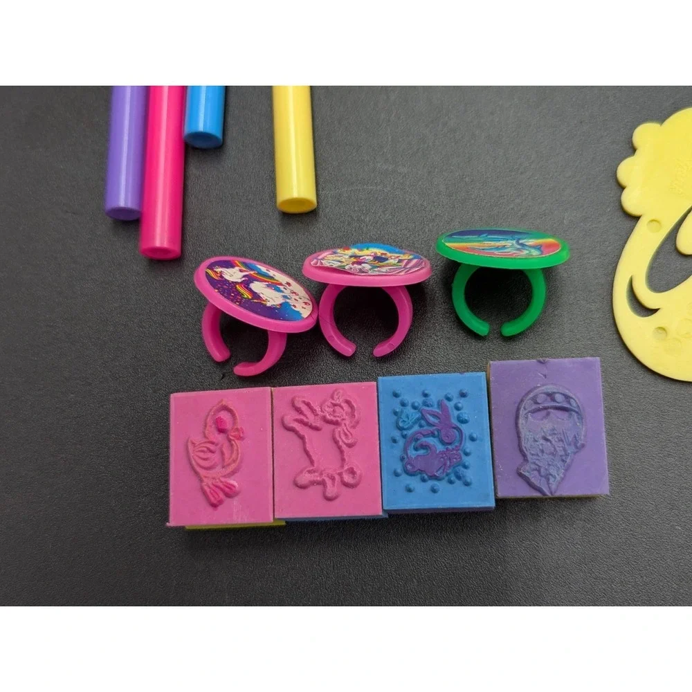 VTG Mix LOT of  Lisa Frank in Rainbow Chaser Horse Stationery Collectors Tin